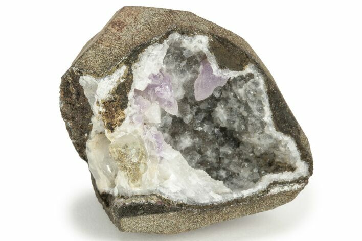 Amethyst and Chabazite Crystals on Chalcedony - India #220069